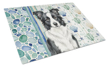 Load image into Gallery viewer, Border Collie Coastal Sea Glass Glass Cutting Board