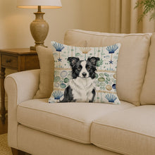 Load image into Gallery viewer, Border Collie Coastal Sea Glass Throw Pillow