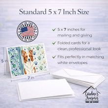 Load image into Gallery viewer, Red and White Border Collie Coastal Sea Glass Greeting Cards Pack of 8
