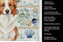 Load image into Gallery viewer, Red and White Border Collie Coastal Sea Glass Kitchen Towel