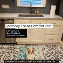 Load image into Gallery viewer, Red and White Border Collie Coastal Sea Glass Memory Foam Kitchen Mat