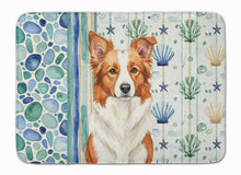 Load image into Gallery viewer, Red and White Border Collie Coastal Sea Glass Memory Foam Kitchen Mat