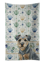 Load image into Gallery viewer, Blue and Tan Border Terrier Coastal Sea Glass Kitchen Towel