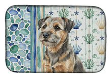 Load image into Gallery viewer, Grizzle and Tan Border Terrier Coastal Sea Glass Dish Drying Mat