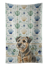 Load image into Gallery viewer, Grizzle and Tan Border Terrier Coastal Sea Glass Kitchen Towel