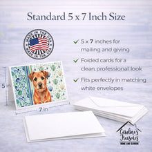 Load image into Gallery viewer, Red Border Terrier Coastal Sea Glass Greeting Cards Pack of 8