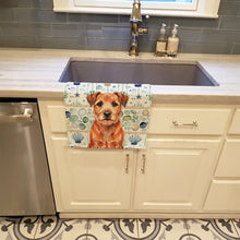 Load image into Gallery viewer, Red Border Terrier Coastal Sea Glass Kitchen Towel