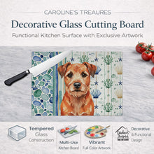 Load image into Gallery viewer, Red Border Terrier Coastal Sea Glass Glass Cutting Board