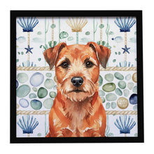 Load image into Gallery viewer, Red Border Terrier Coastal Sea Glass Framed Metal Print