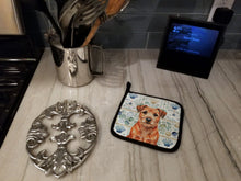 Load image into Gallery viewer, Red Border Terrier Coastal Sea Glass Pair of Pot Holders