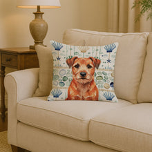 Load image into Gallery viewer, Red Border Terrier Coastal Sea Glass Throw Pillow