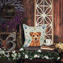 Load image into Gallery viewer, Red Border Terrier Coastal Sea Glass Throw Pillow