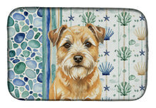 Load image into Gallery viewer, Wheaten Border Terrier Coastal Sea Glass Dish Drying Mat