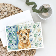 Load image into Gallery viewer, Wheaten Border Terrier Coastal Sea Glass Greeting Cards Pack of 8