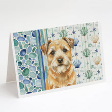 Load image into Gallery viewer, Wheaten Border Terrier Coastal Sea Glass Greeting Cards Pack of 8