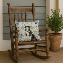 Load image into Gallery viewer, Black and White Borzoi Coastal Sea Glass Throw Pillow