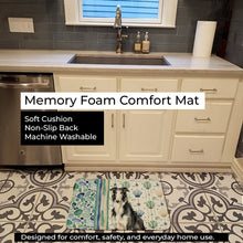 Load image into Gallery viewer, Black and White Borzoi Coastal Sea Glass Memory Foam Kitchen Mat