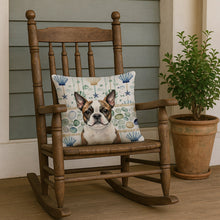 Load image into Gallery viewer, Brindle Boston Terrier Coastal Sea Glass Throw Pillow