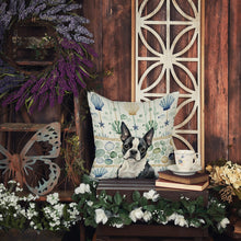 Load image into Gallery viewer, Boston Terrier Coastal Sea Glass Throw Pillow