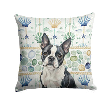 Load image into Gallery viewer, Boston Terrier Coastal Sea Glass Throw Pillow