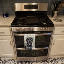 Load image into Gallery viewer, Bouvier des Flandres Coastal Sea Glass Kitchen Towel