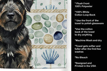 Load image into Gallery viewer, Brindle Bouvier des Flandres Coastal Sea Glass Kitchen Towel