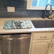 Load image into Gallery viewer, Gray Bouvier des Flandres Coastal Sea Glass Dish Drying Mat