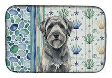 Load image into Gallery viewer, Gray Bouvier des Flandres Coastal Sea Glass Dish Drying Mat