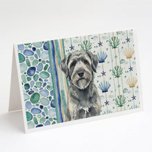 Load image into Gallery viewer, Gray Bouvier des Flandres Coastal Sea Glass Greeting Cards Pack of 8