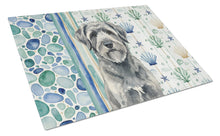 Load image into Gallery viewer, Gray Bouvier des Flandres Coastal Sea Glass Glass Cutting Board