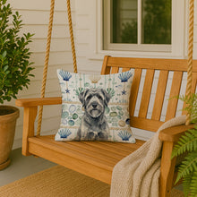 Load image into Gallery viewer, Gray Bouvier des Flandres Coastal Sea Glass Throw Pillow