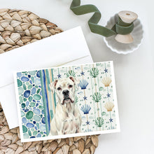 Load image into Gallery viewer, White Boxer Coastal Sea Glass Greeting Cards Pack of 8
