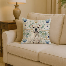 Load image into Gallery viewer, White Boxer Coastal Sea Glass Throw Pillow