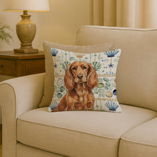 Load image into Gallery viewer, Boykin Spaniel Coastal Sea Glass Throw Pillow