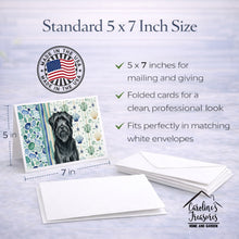 Load image into Gallery viewer, Black Briard Coastal Sea Glass Greeting Cards Pack of 8