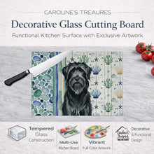 Load image into Gallery viewer, Black Briard Coastal Sea Glass Glass Cutting Board