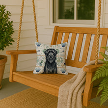 Load image into Gallery viewer, Black Briard Coastal Sea Glass Throw Pillow