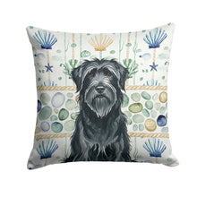 Load image into Gallery viewer, Black Briard Coastal Sea Glass Throw Pillow