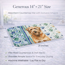 Load image into Gallery viewer, Tawny Briard Coastal Sea Glass Dish Drying Mat