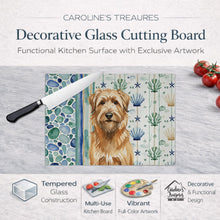Load image into Gallery viewer, Tawny Briard Coastal Sea Glass Glass Cutting Board