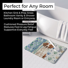 Load image into Gallery viewer, Liver and White Brittany Coastal Sea Glass Memory Foam Kitchen Mat