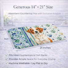 Load image into Gallery viewer, Orange and White Brittany Coastal Sea Glass Dish Drying Mat