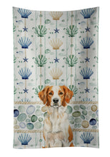 Load image into Gallery viewer, Orange and White Brittany Coastal Sea Glass Kitchen Towel