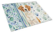 Load image into Gallery viewer, Orange and White Brittany Coastal Sea Glass Glass Cutting Board