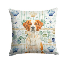 Load image into Gallery viewer, Orange and White Brittany Coastal Sea Glass Throw Pillow