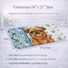 Load image into Gallery viewer, Belge Brussels Griffon Coastal Sea Glass Dish Drying Mat