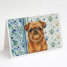 Load image into Gallery viewer, Belge Brussels Griffon Coastal Sea Glass Greeting Cards Pack of 8