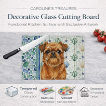 Load image into Gallery viewer, Belge Brussels Griffon Coastal Sea Glass Glass Cutting Board