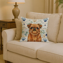 Load image into Gallery viewer, Belge Brussels Griffon Coastal Sea Glass Throw Pillow
