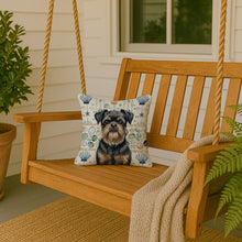 Load image into Gallery viewer, Black and Tan Brussels Griffon Coastal Sea Glass Throw Pillow